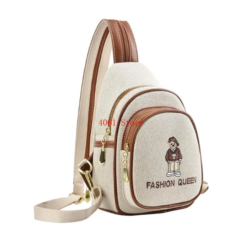 

Компактная нагрудная сумка с художественной вышивкой, просторное место для хранения, рюкзак, сумка через плечо, кошелек для