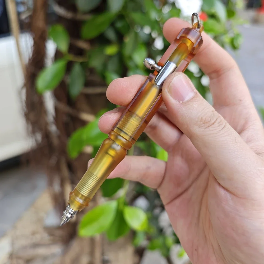 1 PC EDC PEI+Titanium Alloy Signature Pen Office Student Writing Ballpoint Pen Multi-functional Portable Outdoor Tools
