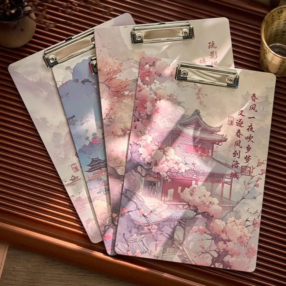 

Multifunction Chinese Style Clipboard Paper Storage Memo Clip Writing Pad Ancient Letter Size A4 File Folder School Supplies