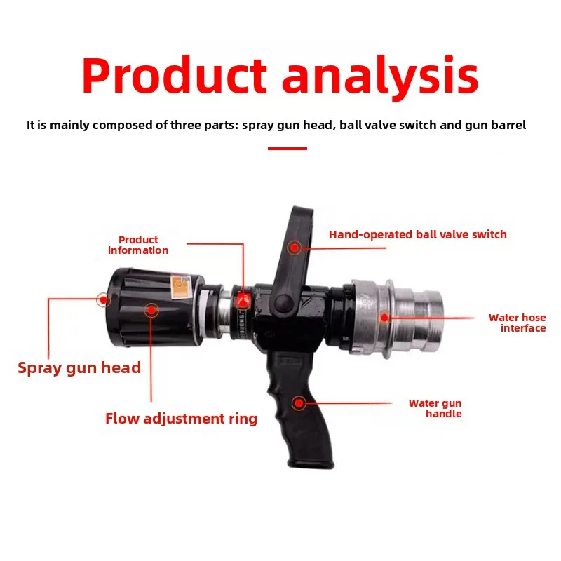 Fire multi-functional water gun head, adjustable DC spray recoilless water gun QLD6.0/8I