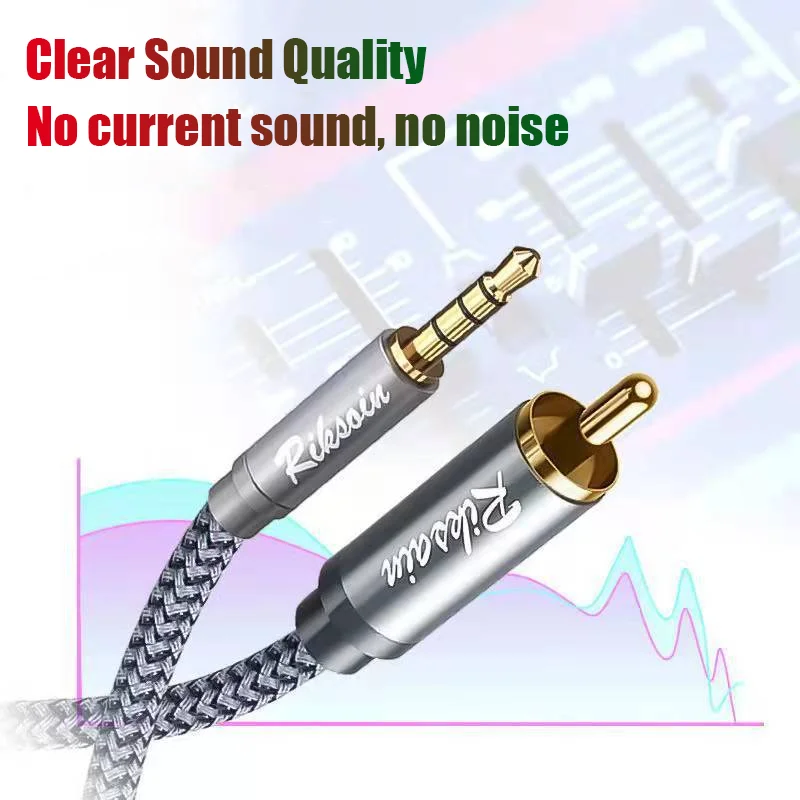 3.5mm To RCA Digital Coaxial Audio Cable 3.5mm 4-Poles To RCA Coaxial Cable for Stereo HiFi Home TV Theater Amplifier Decoder