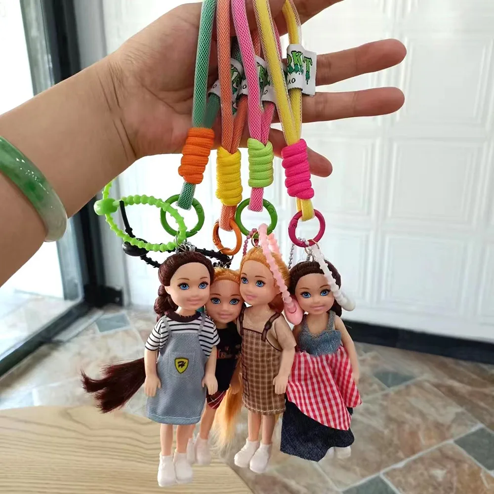 

Trendy Hanging Ornament Doll Pendant DIY Change Clothes Cute Car Key Ring Keychain for Barbie Doll Cute