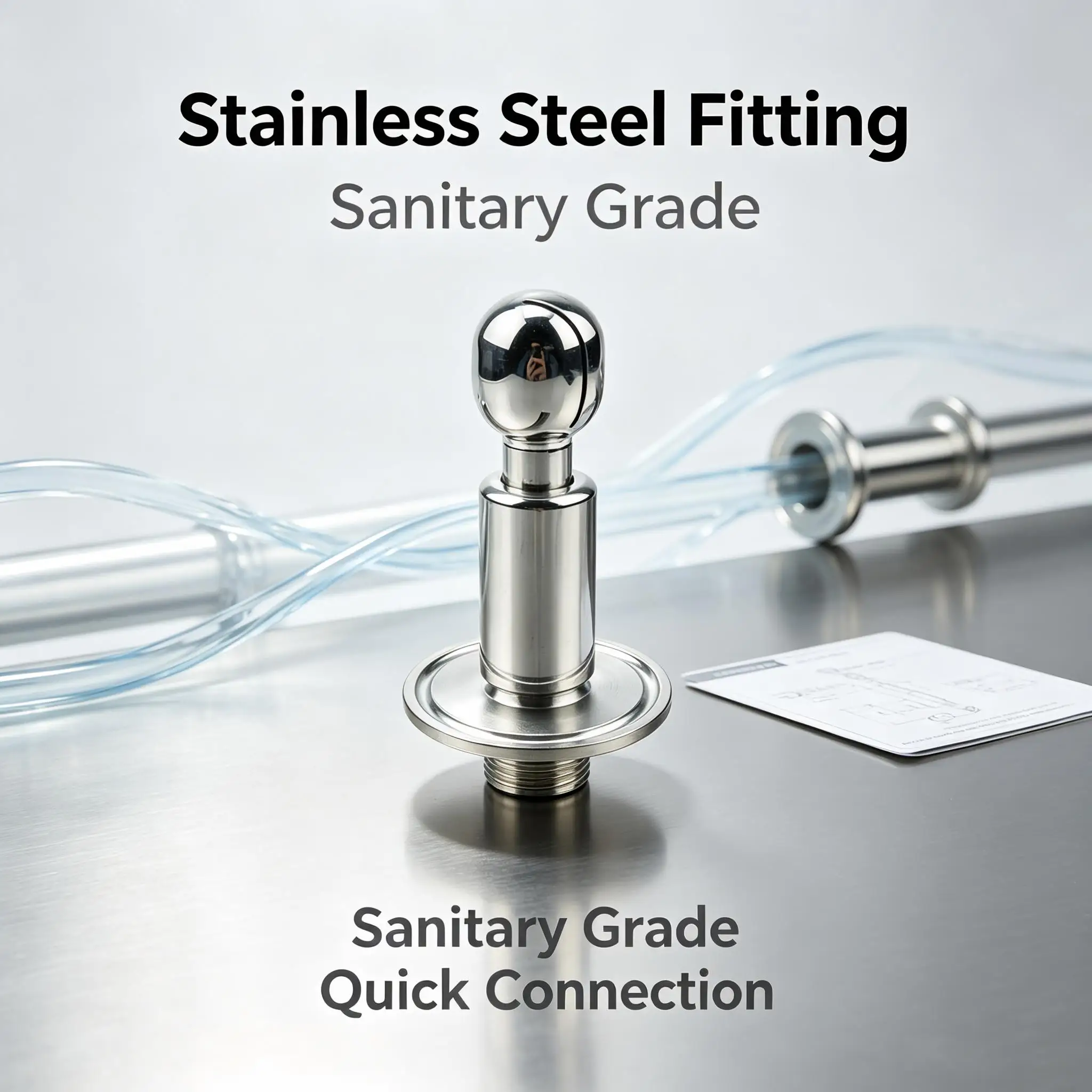 Stainless Steel 360 Degree Rotary CIP Cleaning Spray Ball for Tri-Clamp Equipment 1/2 Inch Threaded X 1.5 Inch Connection