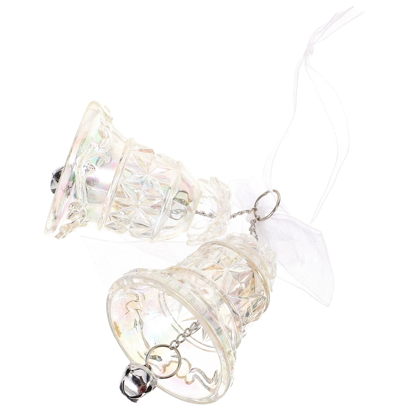 

Christmas Bell Ornament Clear Acrylic Hanging Decor for Tree Window Door Fireplace Party Wedding Event Home Mall Display