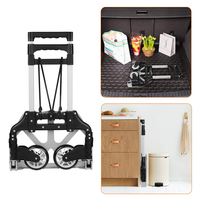Foldable Portable Folding Trolley Collapsible Hand Truck Lightweight Barrow Cart for Luggage Shopping Travel Cart Home Use