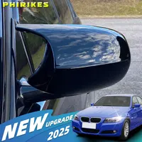 Cubiertas de espejo retrovisor para Bmw 1 3 Series E90 E91 E92 E93 E80 E81 E87 E88 retrovisor fibra de carbono negro brillante