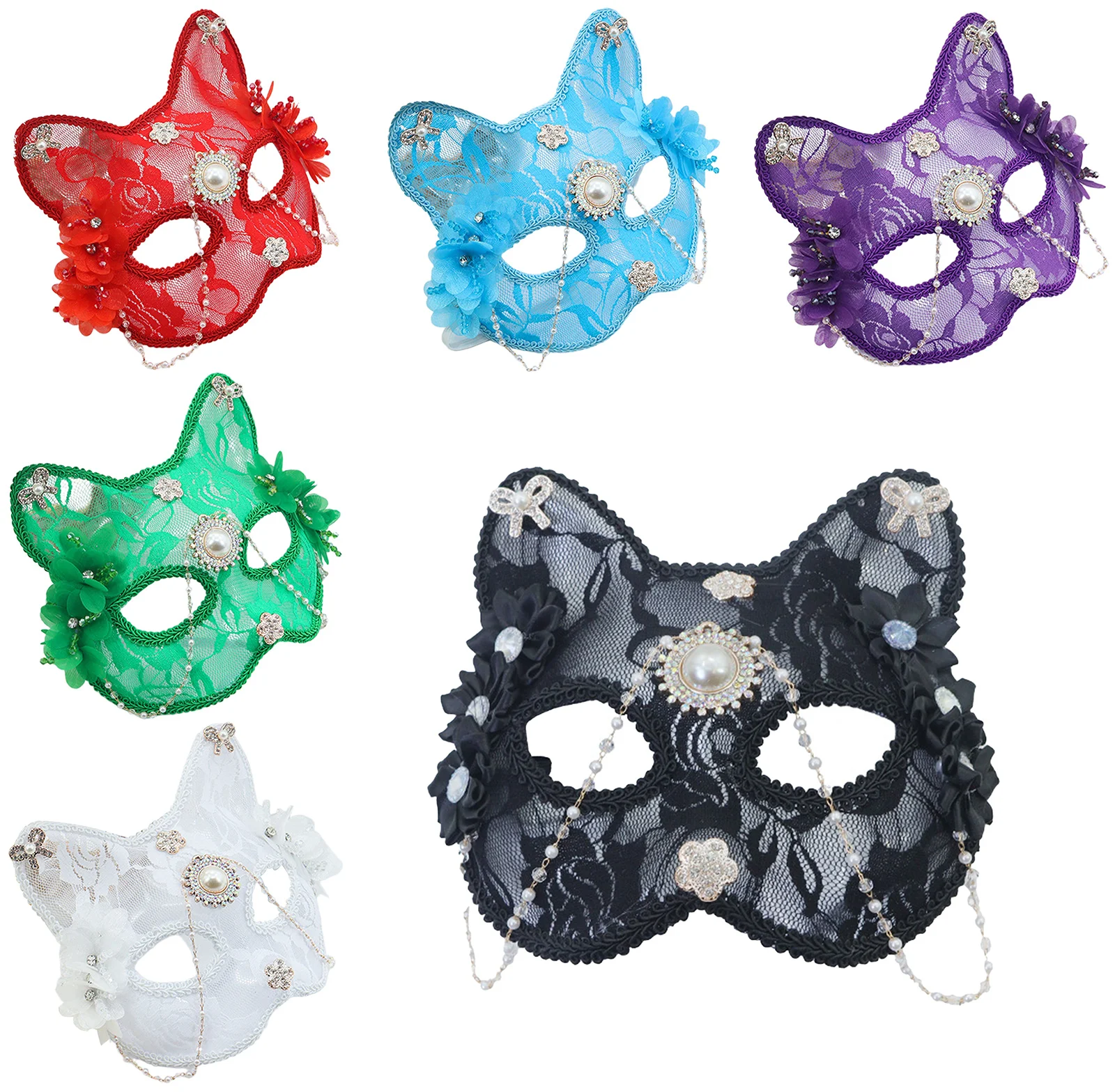 Sexy Spitze Maske Frauen Katze Fuchs Maske Dance Party Leistung Maskerade Paar Tier Cosplay Liefert Gesicht Dekor Augen Zubehör