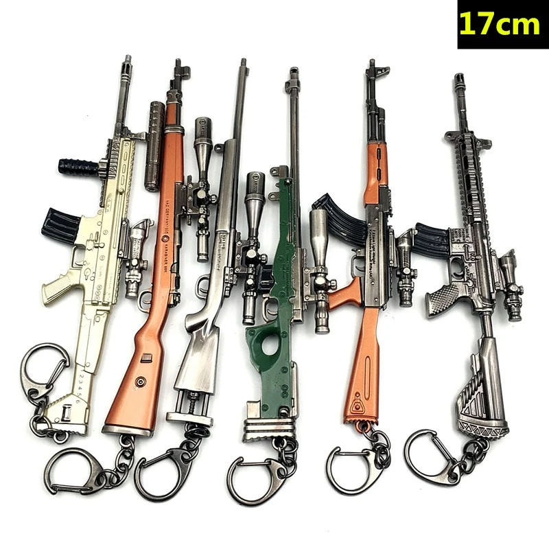 

Children's Toy Gun 17cm Pendant Game Peripherals 98k AWM Weapon Model Keychain