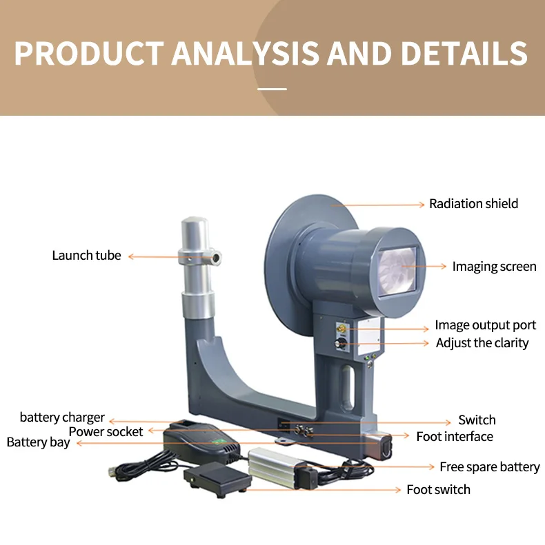 معدات الأشعة السينية الرقمية المحمولة للحيوانات الأليفة ، آلة بيطرية محمولة مع بطارية