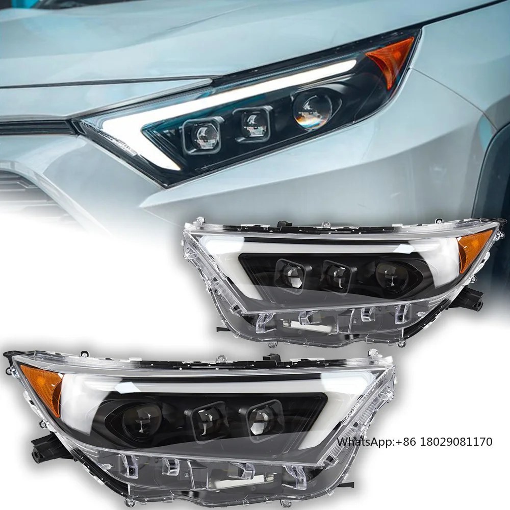 

Автомобильные фары для Toyota RAV4, линзы проектора, 2018-2021, динамический сигнал, светодиодные фары Drl, автомобильные аксессуары