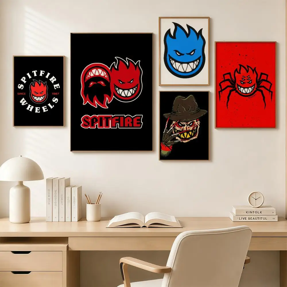 S-Spitfire S-skateboard Poster Poster Print Painting Wall Art Living Room Office Decoration Frameless