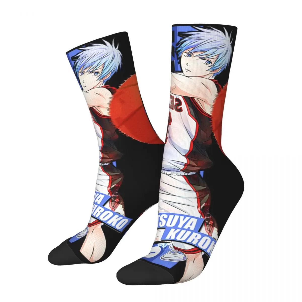 Happy Men's Compression Socks Road To Last Game Vintage Harajuku Kuroko No Basket Sports Anime Series Hip Hop Casual Crew Sock