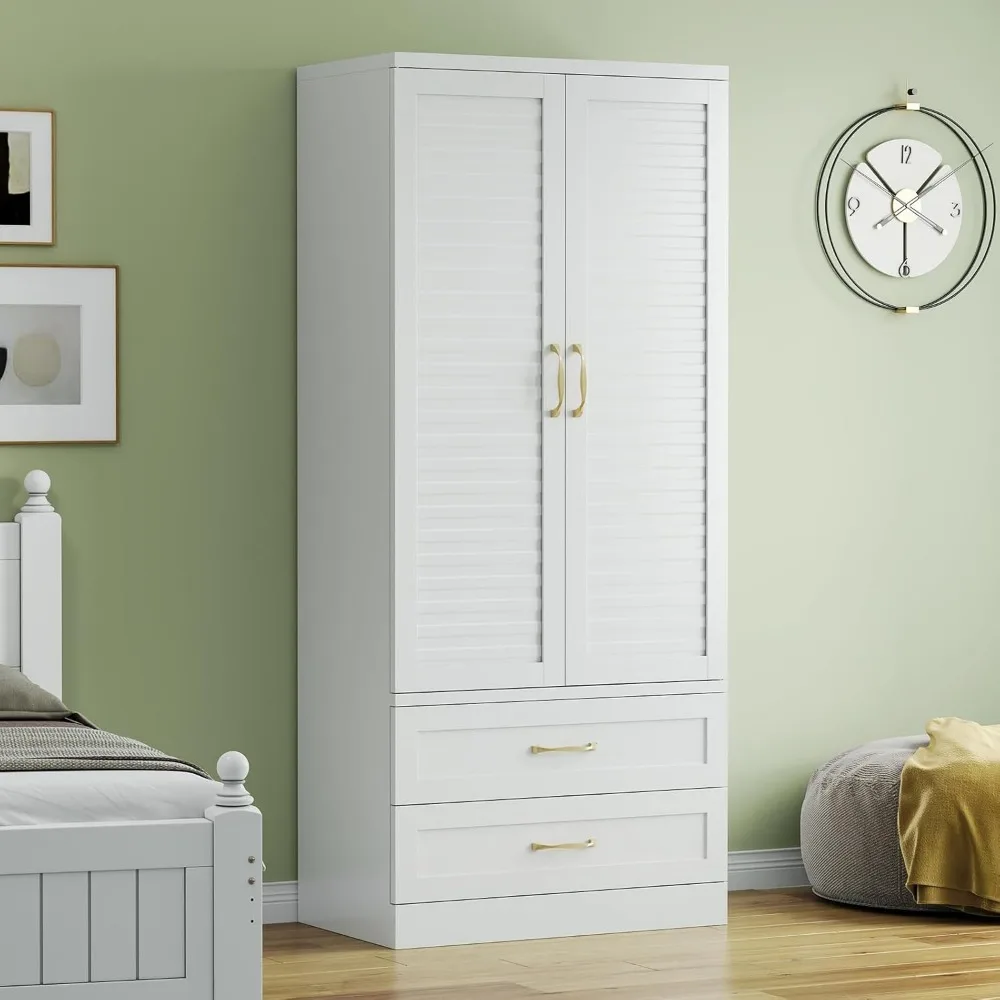 Armadio moderno indipendente in acciaio con cassetti e asta sospesa per soluzioni di archiviazione per la camera da letto