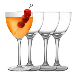 Nick and Nora Coupe Cocktail Glasses - Handblown Set of 4, Vintage Coupe Glass to Serve a Manhattan, Martini,Aperitif, Algonquin