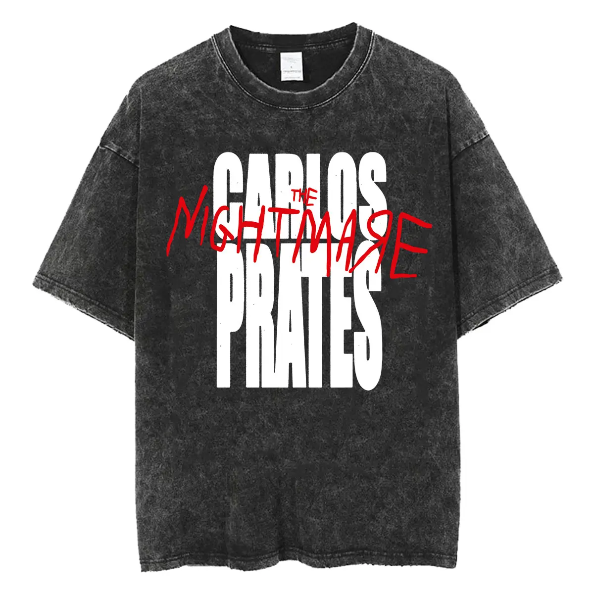 Vintage Washed Carlos Prates The Nightmare Print T Shirts Men Women Classic Violence Aesthetic T-shirt Summer Tops Loose T Shirt
