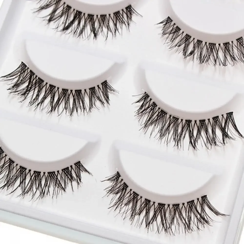 5 pares de pestañas postizas largas, herramienta de maquillaje de ojos Natural, belleza cosmética hecha a mano