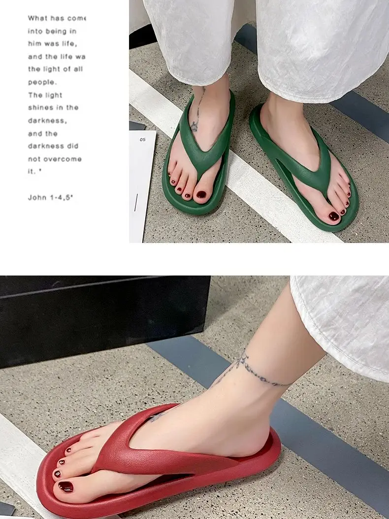 Tongs chics pour hommes, tongs d'été pour couples de plage, nouvelles sandales d'extérieur à semelles épaisses, pantoufles antidérapantes de bain pour hommes