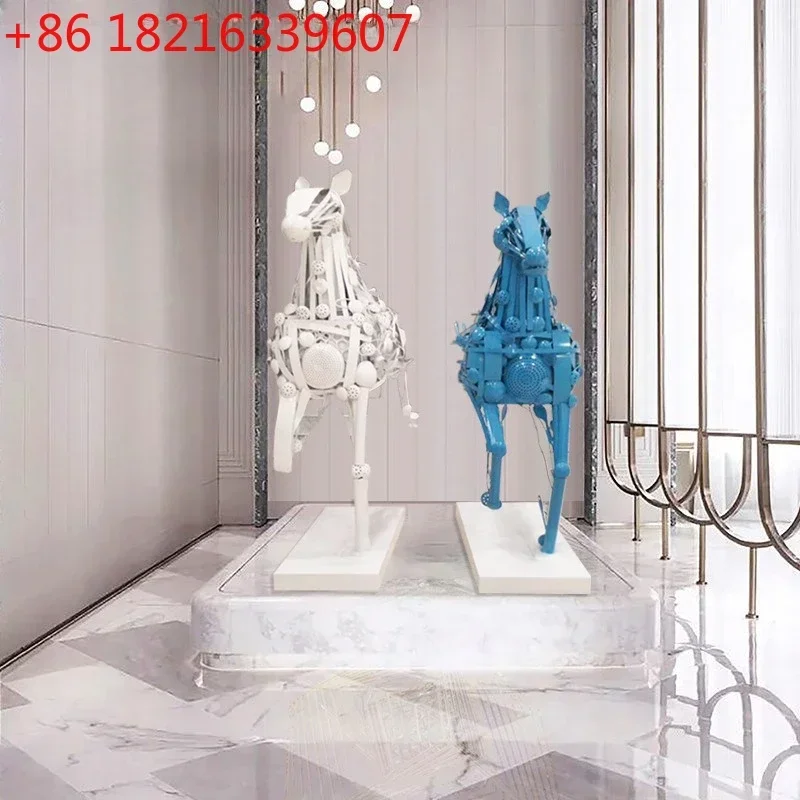 TAO Floor-to-ceiling ornament hotel outdoor square garden landscape metal wrought iron geometric animal sculpture