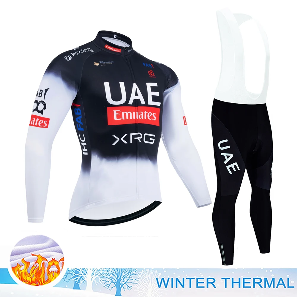 الإمارات العربية المتحدة ملابس ركوب الدراجات رجل الشتاء الحراري الصوف الدراجات جيرسي رجل الرجال الدراجات الطريق دراجة الفانيلة دورة جيرسي مجموعة الرياضة البدلة #2