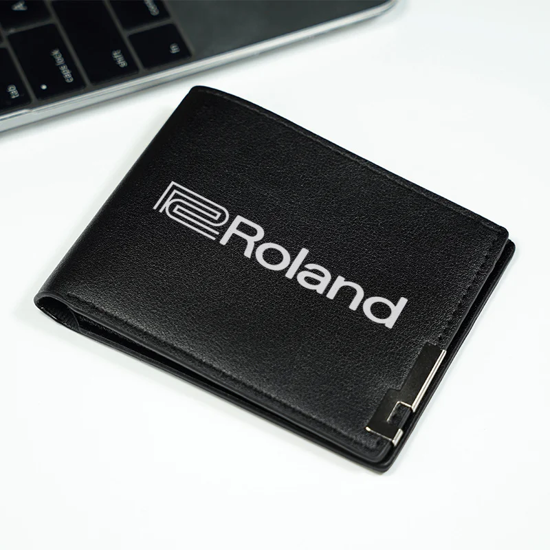 Portafoglio in pelle PU con logo Roland Design minimalista per uomo Leggero e durevole Porta carte compatto e sottile in stile business quotidiano