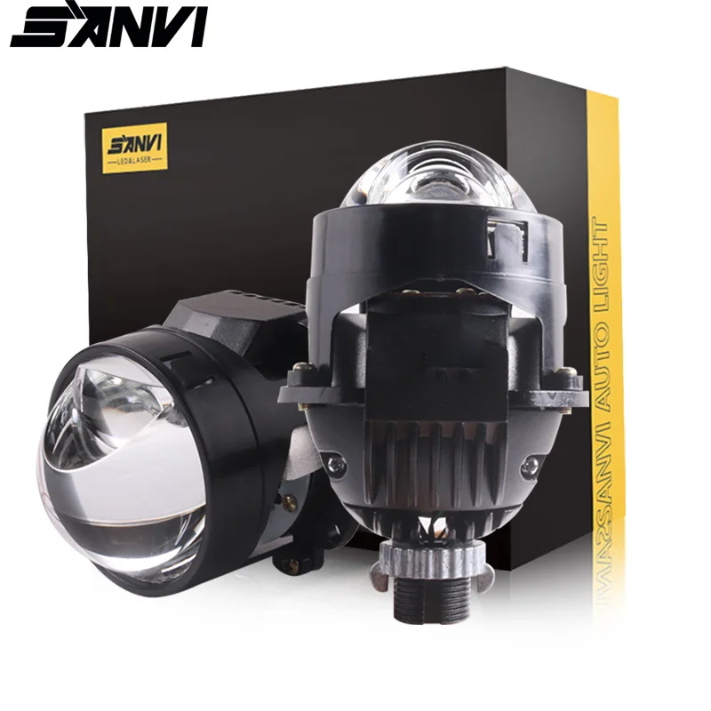 

SANVI 2.5 Inch 85W Bi LED Angel Eyes Projector LED Auxiliary Lights H7 H4 H1 9005 9006 Hyperboloid Matrix Lenses Headlight