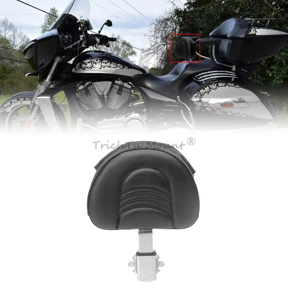 Driver Adjustable Backrest Plug-In Backrest With Mounting Kit Compatible With Victory 2010-2017 Heavy Duty Steel Chrome Bracket
