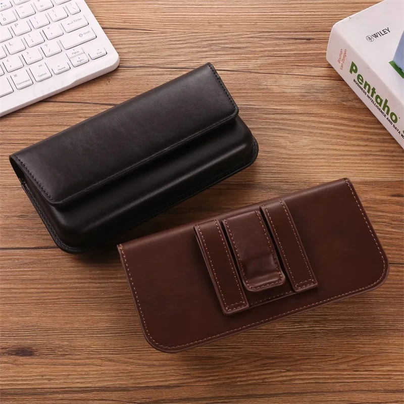 

For ZTE Axon 70 60 Ultra Luxury Flip Case Leather Pouch Phone For Axon 60 50 Lite 40 41 Ultra 5G 40SE 30Pro Waist Bag Belt Cover