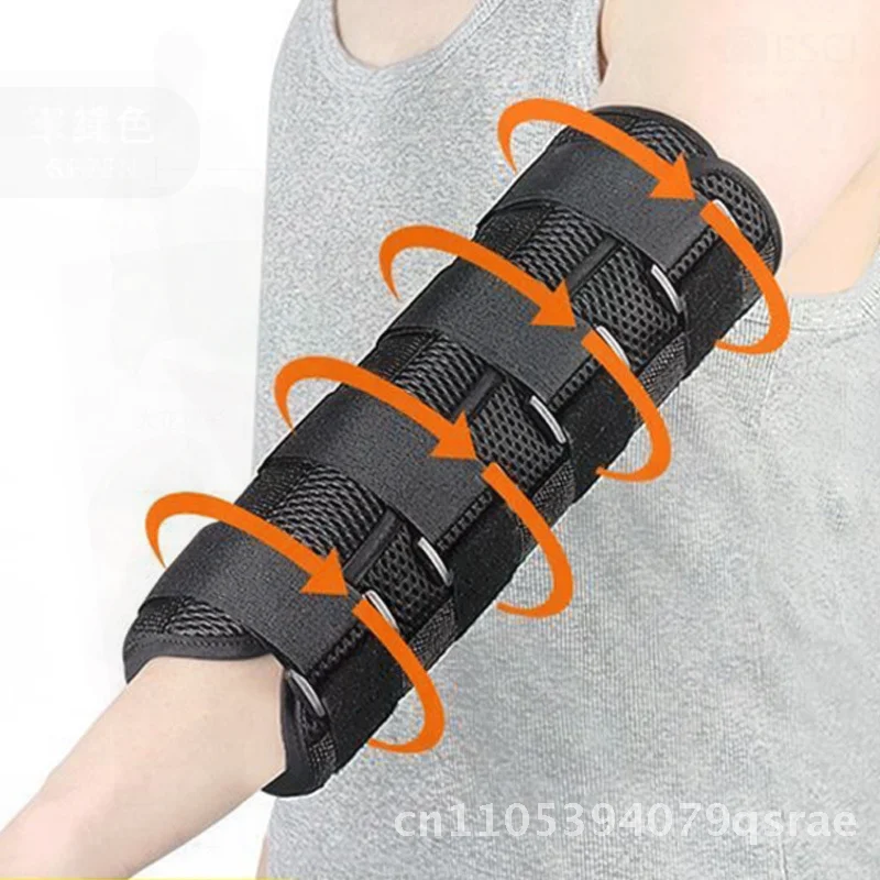 Soporte de articulación de codo transpirable ajustable para fractura de brazo cinturón fijo férula de compresión elástica de articulación superior