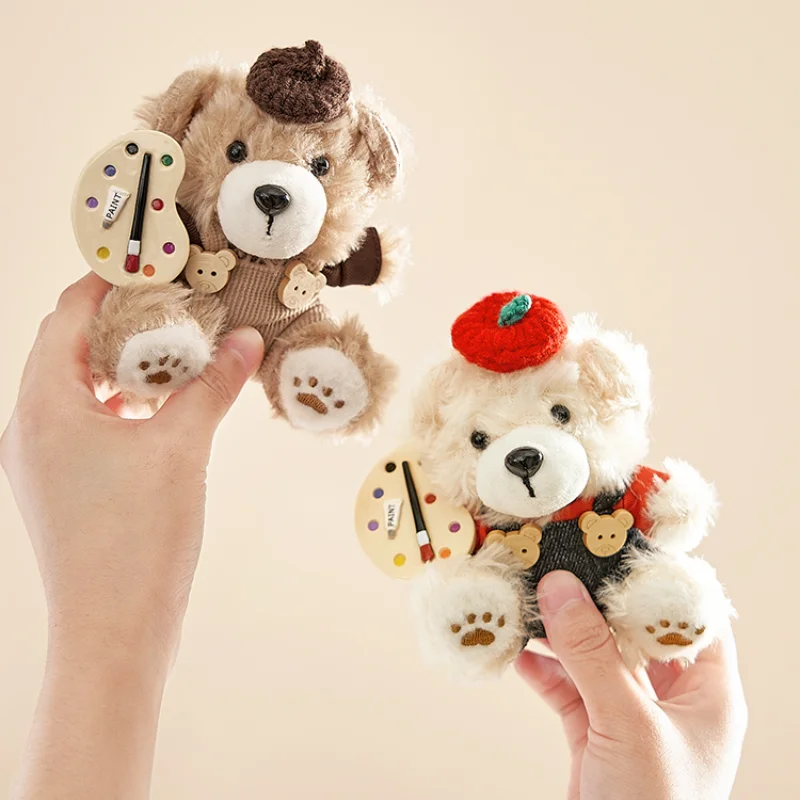 Der grüne Party-Maler-Bär-Plüsch-Schlüsselanhänger, niedlicher Rucksack, hängende Dekoration, Mädchen, Halloween, Weihnachten, Accessoires, Geschenke