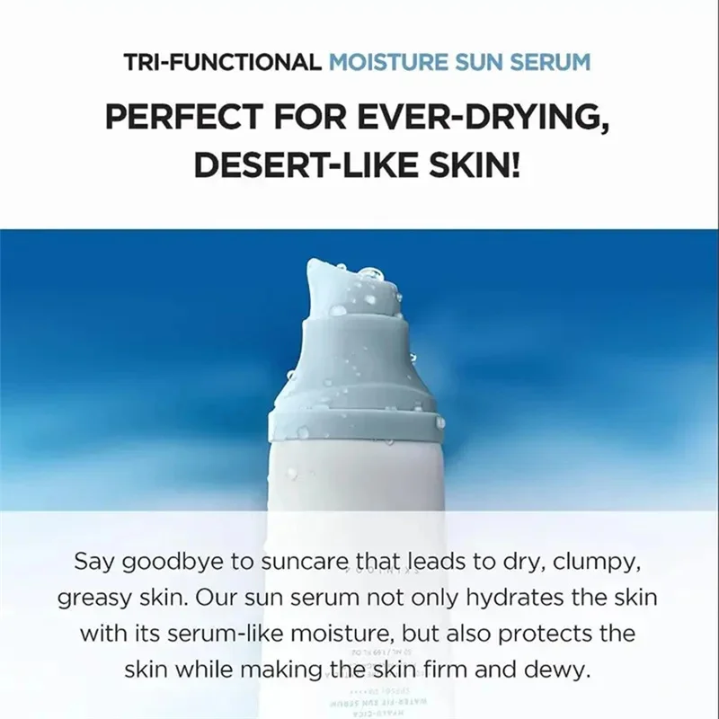 

Madagascar Centella Water-Fit Sun Serum SPF50+ PA++++ Soothing Hydrating Non-Greasy No White Cast Sunscreen for Sensitive Skin