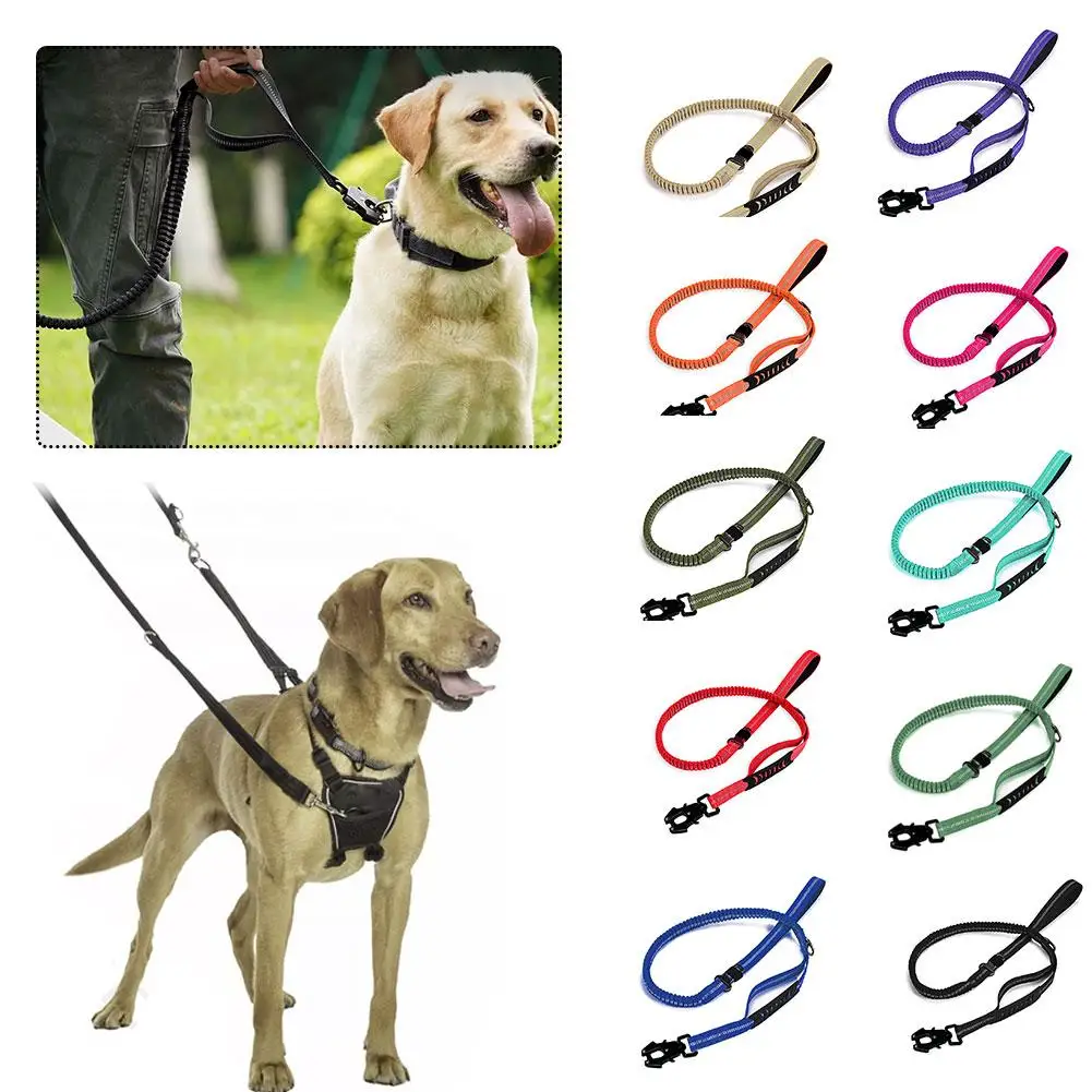 Prevent Rushing Pet Dog Leash Shock Absorbing Pet Leashes With Car Seatbelt For Large Dogs Heavy Duty Tactical Dog D0Y9