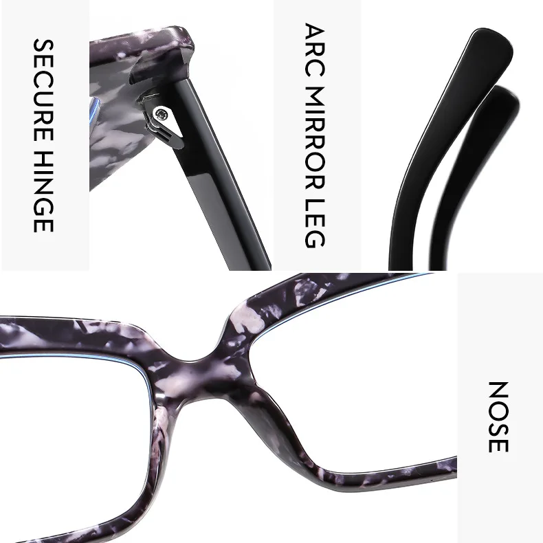 Modische Polygonale Luxus Design Frauen Brillen Rahmen Anti Blau Licht Photochrome Lesebrille Hyperopie Grad +1 Bis +6 – Detail 18
