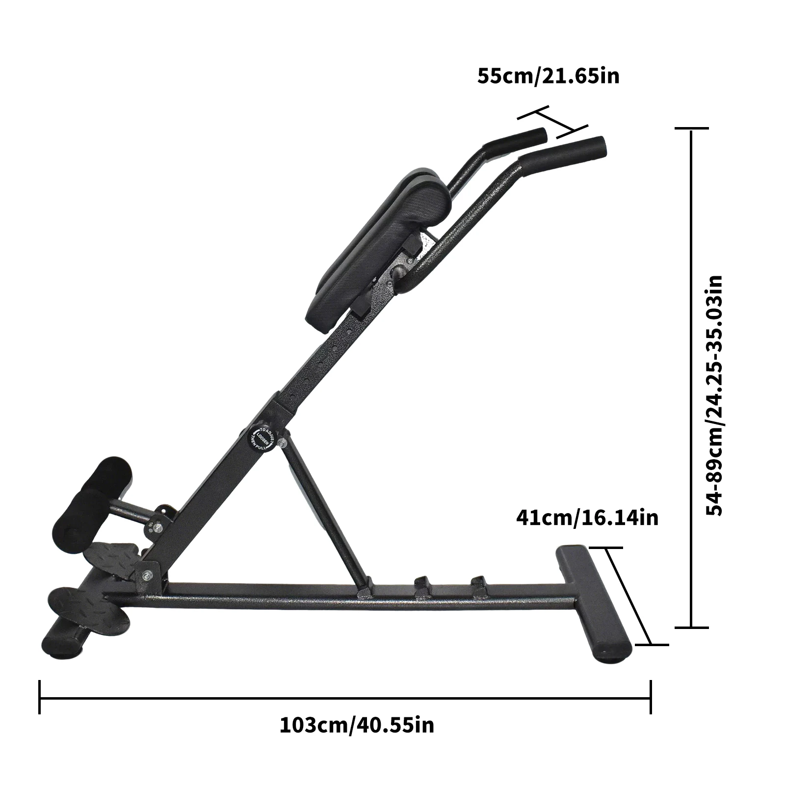Klappbarer Römischer Stuhl Hyperextensionsbank Verstellbare Rückenstrecker-Maschine für Heimfitness 6 Höhenstufen & 3 Winkelstufen – Detail 4