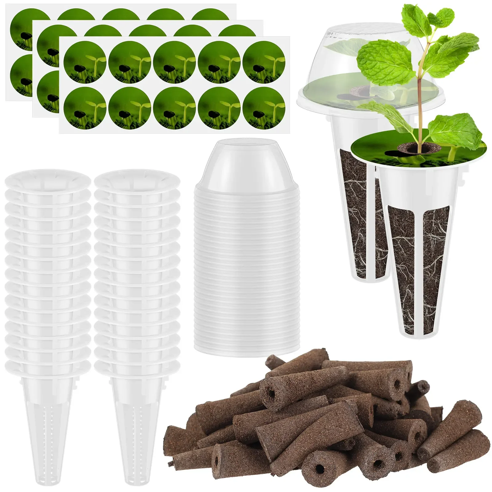 120Pcs Hydroponic Garden Accessories Pod Kit Reusable Plant Pod Kit Clear Hydroponic Grow System Seed Pod Kits Home Dropshipping