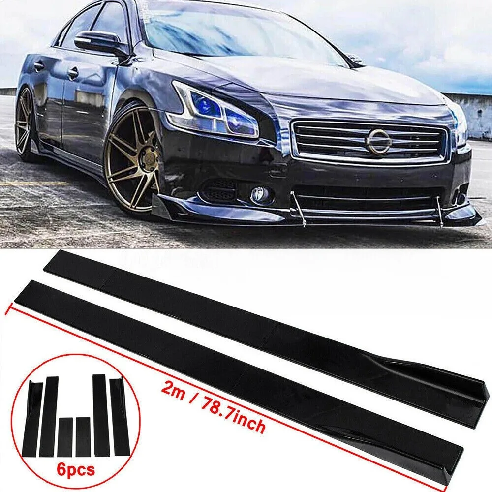 

For Nissan Maxima 78.7" Side Skirts Rocker Panel Splitter Lip Kit Glossy Black United States