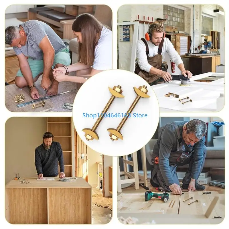 6 -stks M8x100mm Drawbolt bevestigingsmiddelen voor Butcher Block Tabletops Furniture Assembly