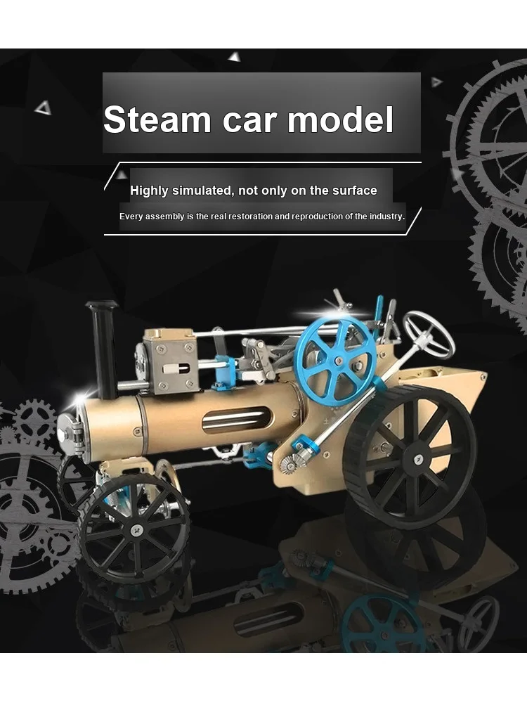 3D Metal Steam Traction Car Construction Kit Mechanical DIY Puzzle Collector Gift DM234