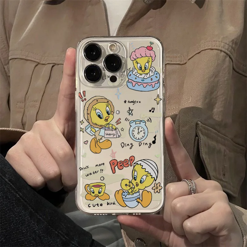 Funny Tweety Bird Phone Case For TECNO CAMON 30 POVA 6 5 SPARK 10 Infinix Smart 8 7 Note Hot 40 30i 20i Pro 5G Transparent Cover