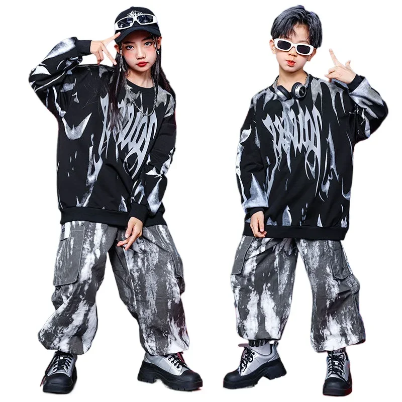 أطفال بنين بنات الشارع الشهير فضفاض عادية الرياضة البلوز البضائع بانت مجموعات الدعاوى بناطيل أطفال رياضية الهيب هوب الجاز الملابس #2