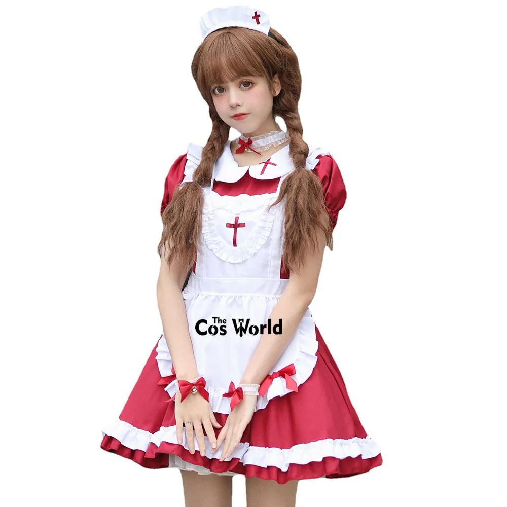 S-5XL Japanese Lolita Classic Apron Maidservant Maid Restaurant Dress Uniform Outfits Anime Cosplay Costume