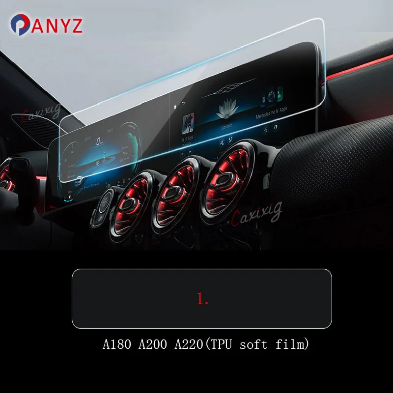 Car GPS navigation film LCD screen Tempered glass protective film Anti-scratch refit For Mercedes Benz A-Class W177 2019-2023