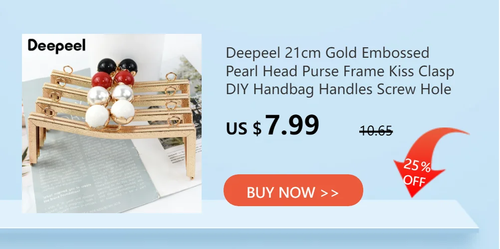 1/2/5Pcs Deepeel 20/25cm Metal Bag Handles Square Smooth Purse Frame Kiss Clasp DIY Sewing Brackets Screw Wallet Accessories