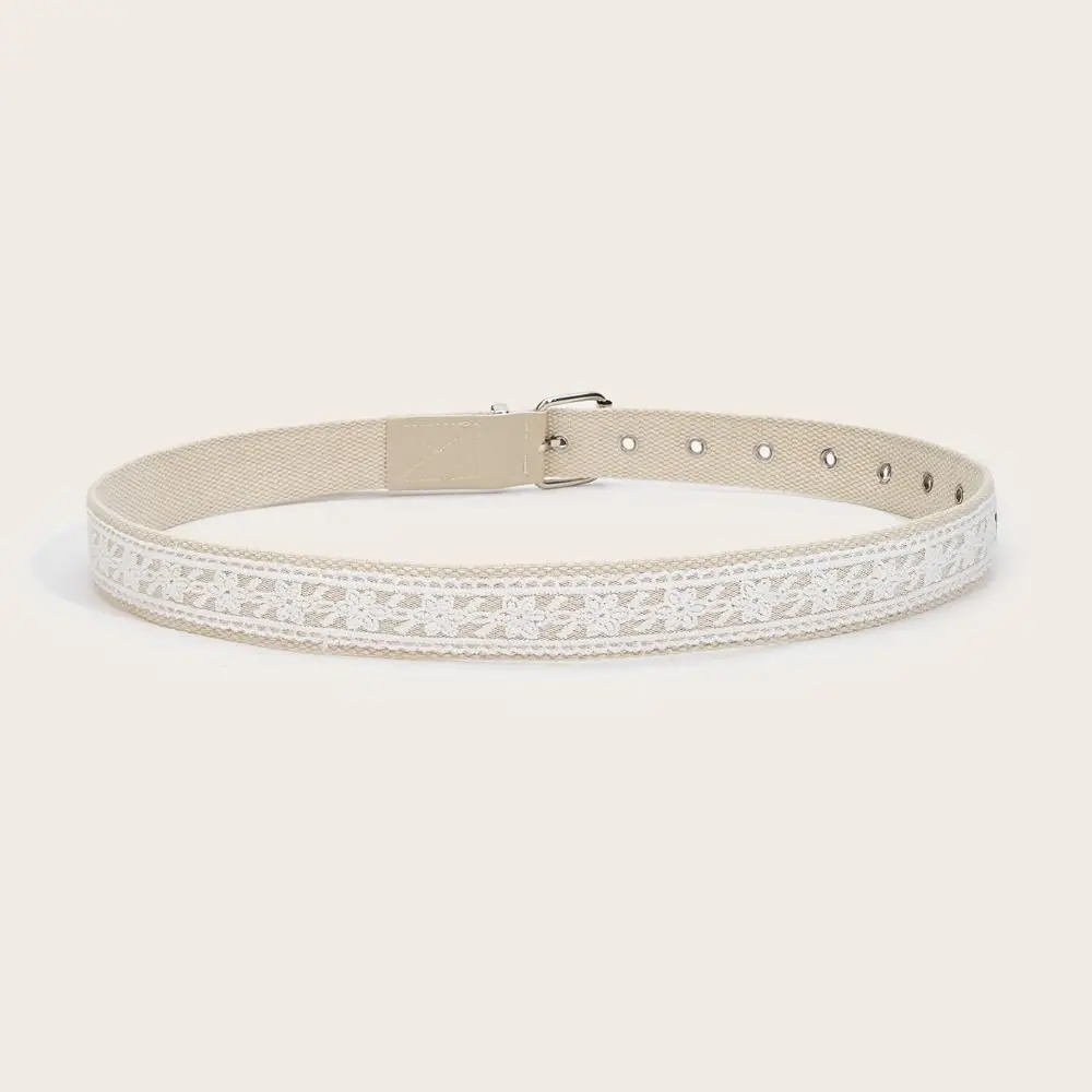 Fashion Punk Style Floral Lace Waist Belt Linen-cotton All-match Lace Hollow Belt Y2k Jeans Skirt Decorative Waistband Gifts