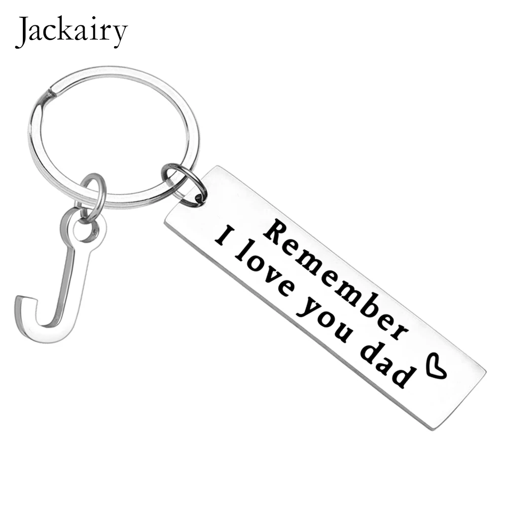 Father's Day Gift for Father Papa Stepdad Keychain Remember I Love You Dad Keyring Charm Family Jewelry Birthday Christmas Gift