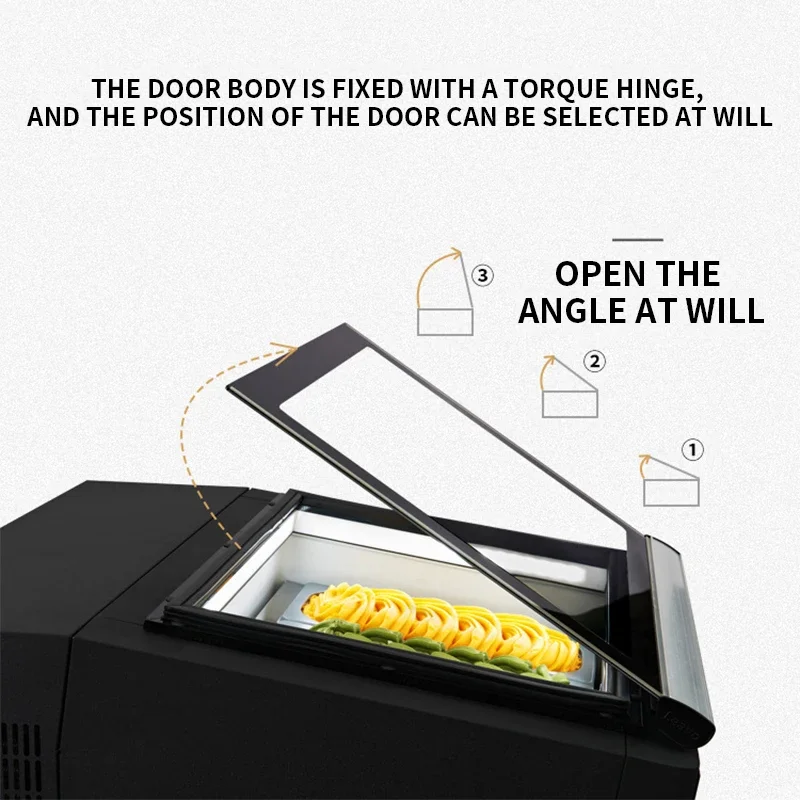 220 V Desktop 3-Tablett-Eiscreme-Vitrine, Desktop-Direktkühlung, Eiscreme-Display, Gefrierschrank, kleiner Eiscreme-Schrank
