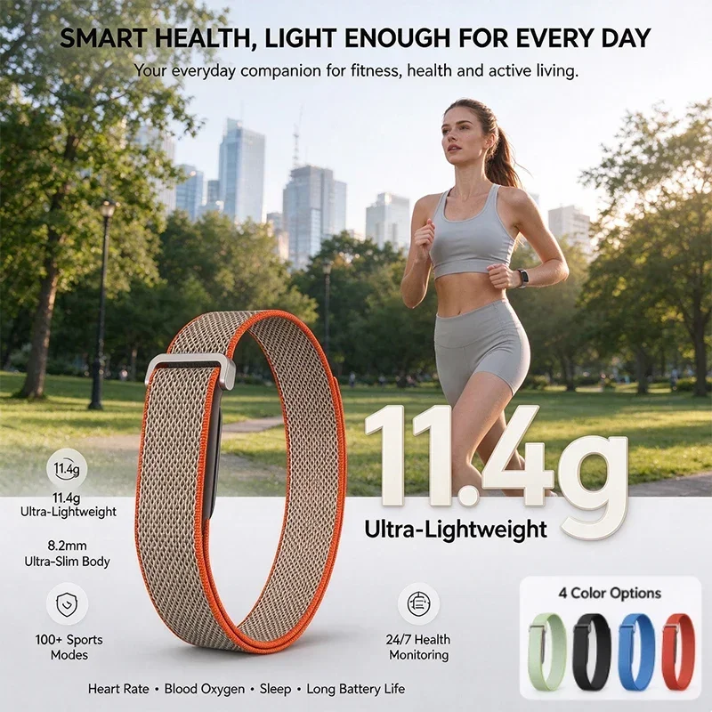 Smart Fitness Bracelet GPS Sports Tracking Heart Rate Sleep Analysis SpO2 HRV Stress Monitor Body Energy One Tap Measurement