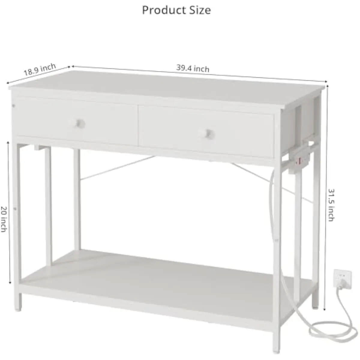 40-Gallon Fish Tank Stand Featuring 3 Built-in AC Outlets, Dual-Tier Design for Aquarium Plus Reptile Enclosure, Two Removable D