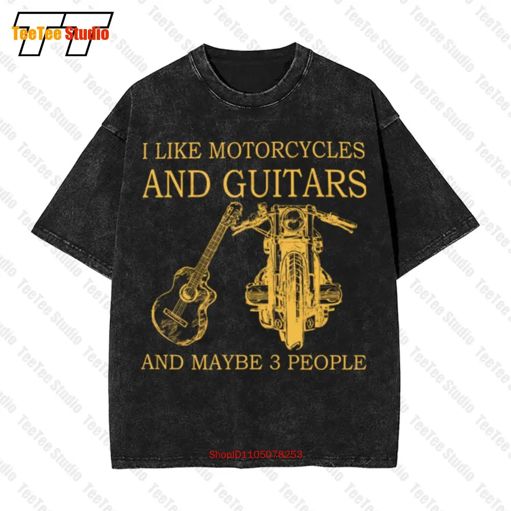 

I Like Motorcycles And Guitars And Maybe 3 People Vintage Oversized T-Shirt 7CIB