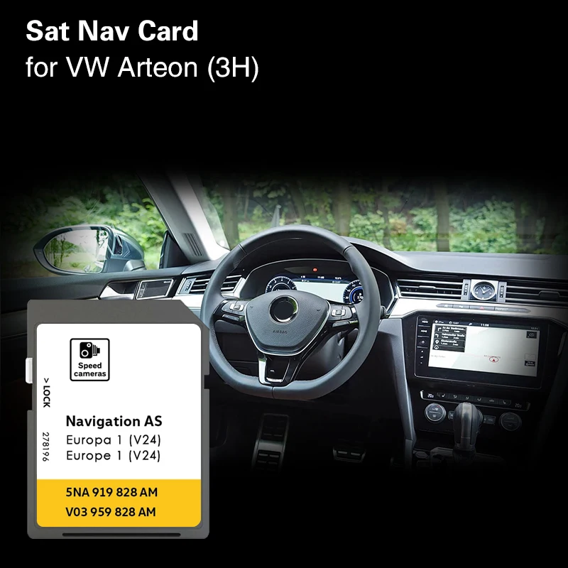 for VW Arteon 3H Sat Nav 32GB Albania Austria Andorra Road Car Map Navi GPS Card AS V24