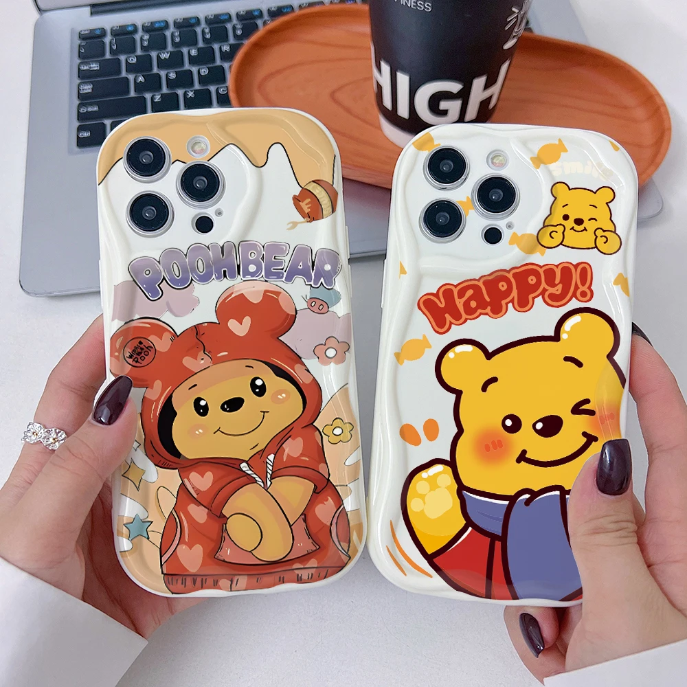 Tigger Pooh Bear Phone Case for Vivo Y50 Y36 Y35 Y30 Y28 Y22 Y21 Y20 Y19s V40 Lite V30 V30e V23 S12 4G 5G 3D Creamy Wave Cover